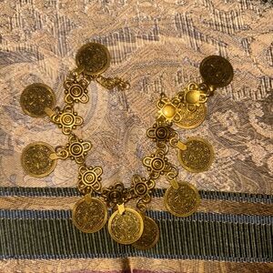 REAL Vintage Gold Coin Charm Bracelet